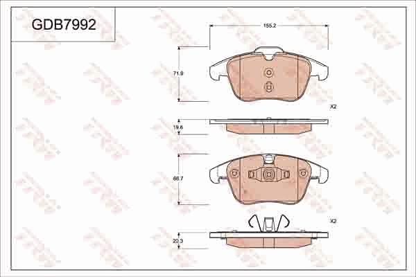 TRW GDB7992 - Kit de plaquettes de frein, frein à disque cwaw.fr