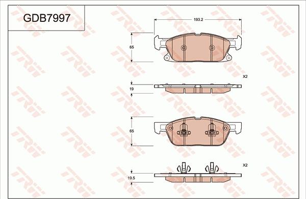 TRW GDB7997DT - Kit de plaquettes de frein, frein à disque cwaw.fr