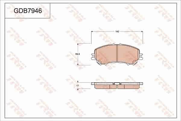 TRW GDB7946AT - Kit de plaquettes de frein, frein à disque cwaw.fr