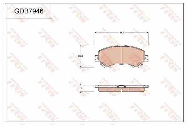 TRW GDB7946 - Kit de plaquettes de frein, frein à disque cwaw.fr