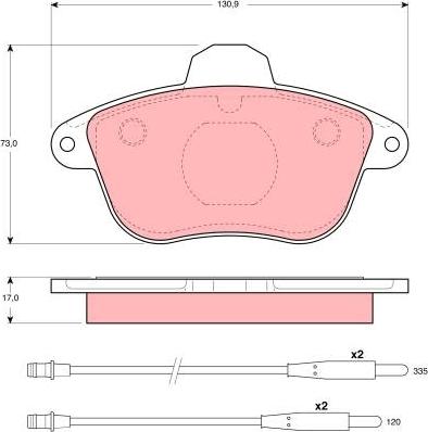 TRW GDB796 - Kit de plaquettes de frein, frein à disque cwaw.fr