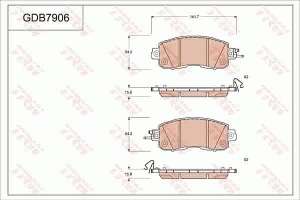 TRW GDB7906AT - Kit de plaquettes de frein, frein à disque cwaw.fr