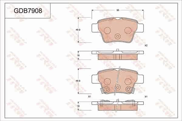 TRW GDB7908 - Kit de plaquettes de frein, frein à disque cwaw.fr