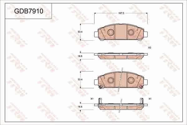 TRW GDB7910 - Kit de plaquettes de frein, frein à disque cwaw.fr