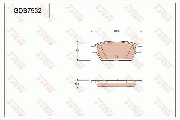 TRW GDB7932 - Kit de plaquettes de frein, frein à disque cwaw.fr