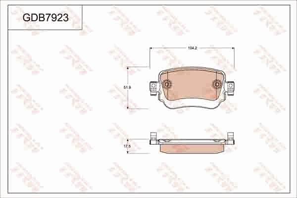 TRW GDB7923 - Kit de plaquettes de frein, frein à disque cwaw.fr