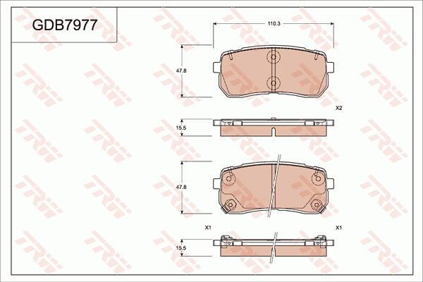 TRW GDB7977 - Kit de plaquettes de frein, frein à disque cwaw.fr