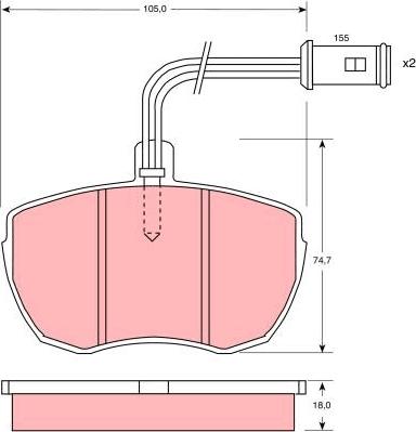 TRW GDB759 - Kit de plaquettes de frein, frein à disque cwaw.fr