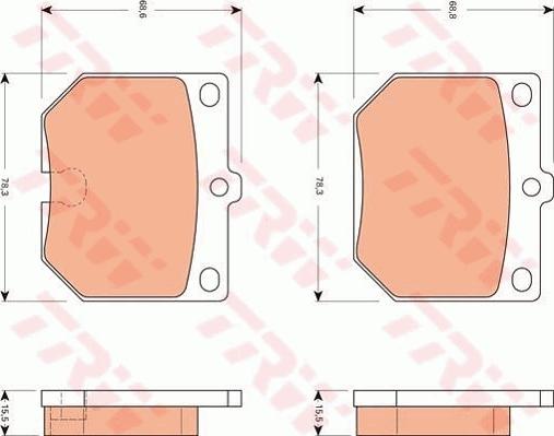 TRW GDB7505 - Kit de plaquettes de frein, frein à disque cwaw.fr