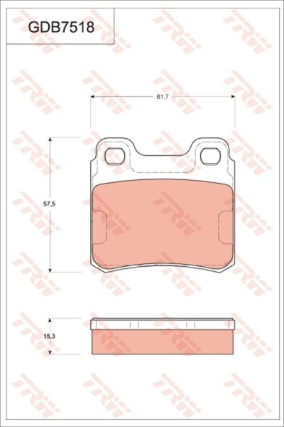 TRW GDB7518 - Kit de plaquettes de frein, frein à disque cwaw.fr