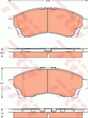 TRW GDB7588 - Kit de plaquettes de frein, frein à disque cwaw.fr