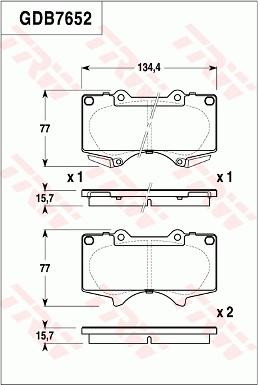 TRW GDB7652 - Kit de plaquettes de frein, frein à disque cwaw.fr