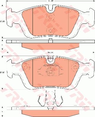 TRW GDB7680 - Kit de plaquettes de frein, frein à disque cwaw.fr