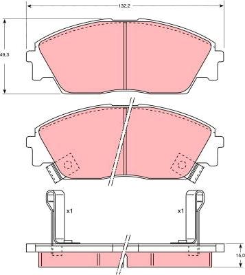 TRW GDB763 - Kit de plaquettes de frein, frein à disque cwaw.fr