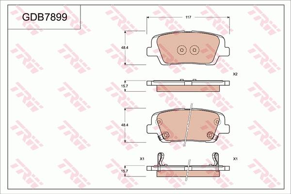 TRW GDB7899AT - Kit de plaquettes de frein, frein à disque cwaw.fr