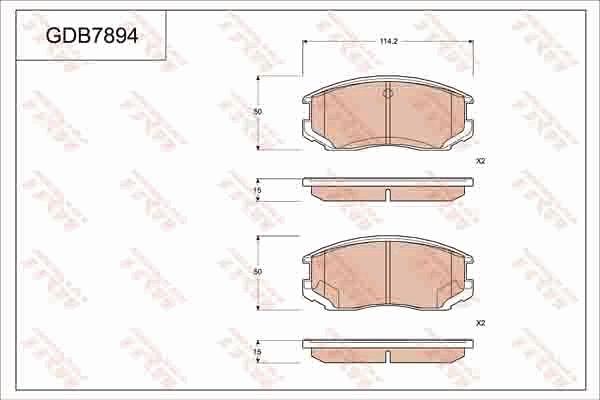 TRW GDB7894 - Kit de plaquettes de frein, frein à disque cwaw.fr