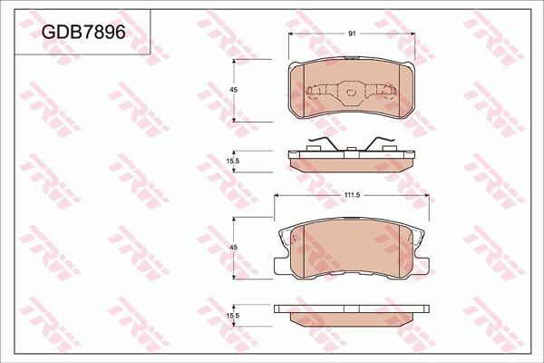 TRW GDB7896 - Kit de plaquettes de frein, frein à disque cwaw.fr