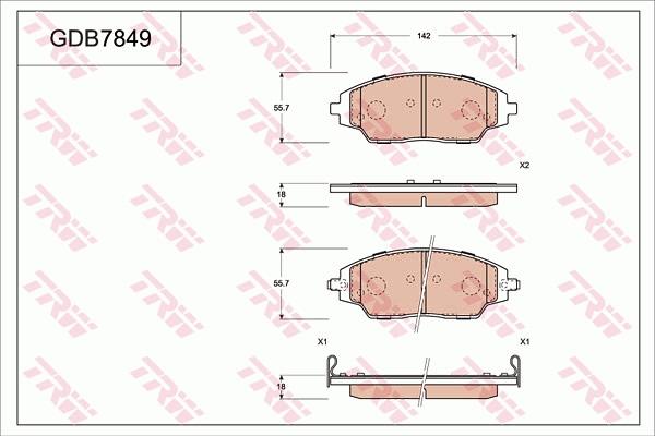 TRW GDB7849AT - Kit de plaquettes de frein, frein à disque cwaw.fr