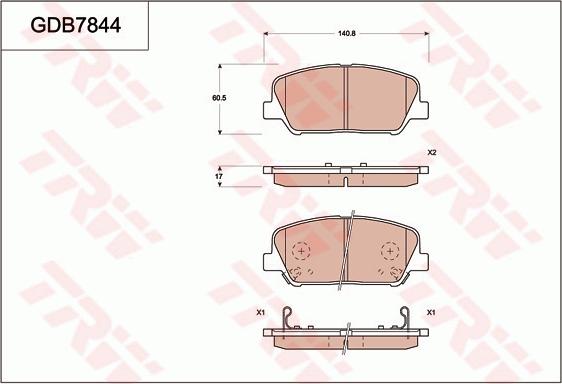 TRW GDB7844DT - Kit de plaquettes de frein, frein à disque cwaw.fr