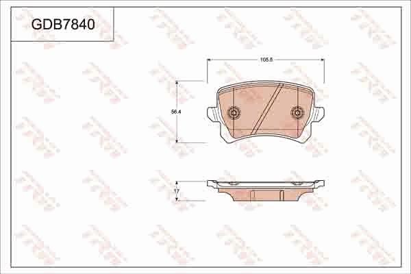 TRW GDB7840 - Kit de plaquettes de frein, frein à disque cwaw.fr