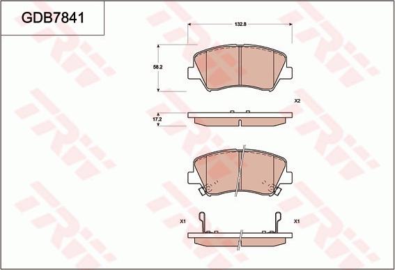 TRW GDB7841 - Kit de plaquettes de frein, frein à disque cwaw.fr