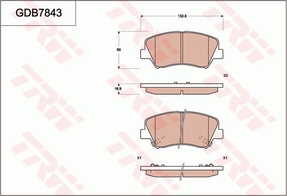 TRW GDB7843 - Kit de plaquettes de frein, frein à disque cwaw.fr