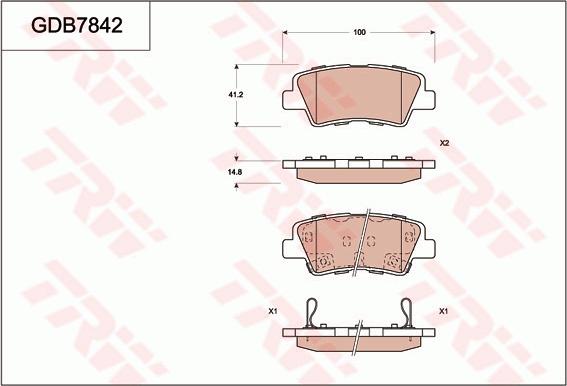 TRW GDB7842 - Kit de plaquettes de frein, frein à disque cwaw.fr