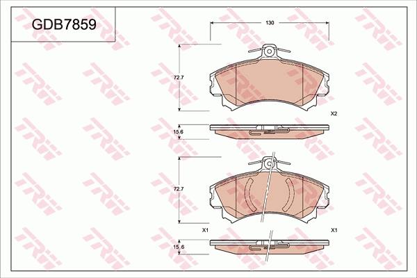 TRW GDB7859 - Kit de plaquettes de frein, frein à disque cwaw.fr