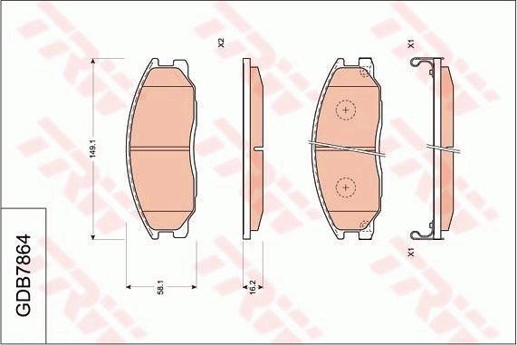 TRW GDB7864 - Kit de plaquettes de frein, frein à disque cwaw.fr