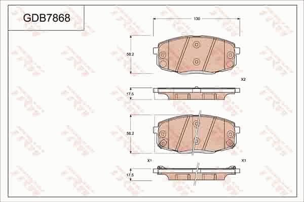 TRW GDB7868 - Kit de plaquettes de frein, frein à disque cwaw.fr