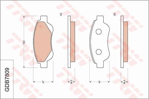 TRW GDB7809 - Kit de plaquettes de frein, frein à disque cwaw.fr