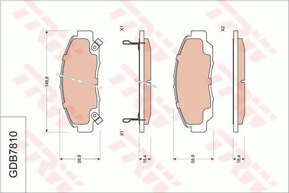 TRW GDB7810 - Kit de plaquettes de frein, frein à disque cwaw.fr