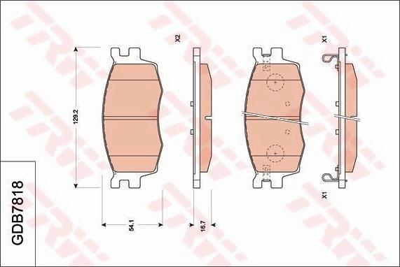 TRW GDB7818 - Kit de plaquettes de frein, frein à disque cwaw.fr