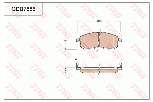 TRW GDB7886 - Kit de plaquettes de frein, frein à disque cwaw.fr