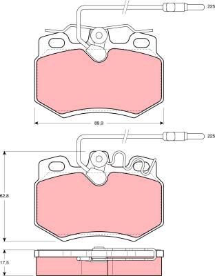 TRW GDB788 - Kit de plaquettes de frein, frein à disque cwaw.fr