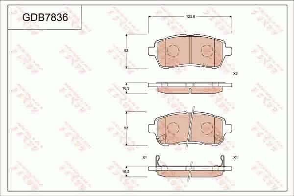 TRW GDB7836 - Kit de plaquettes de frein, frein à disque cwaw.fr