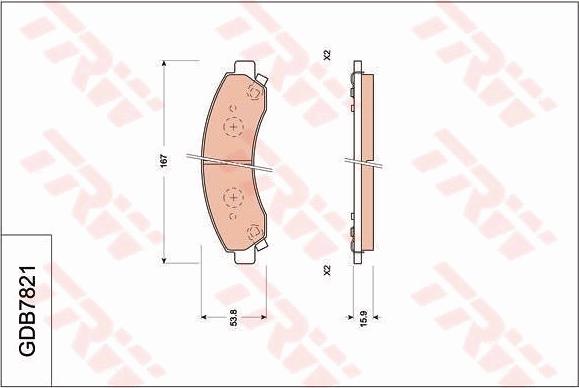 TRW GDB7821 - Kit de plaquettes de frein, frein à disque cwaw.fr