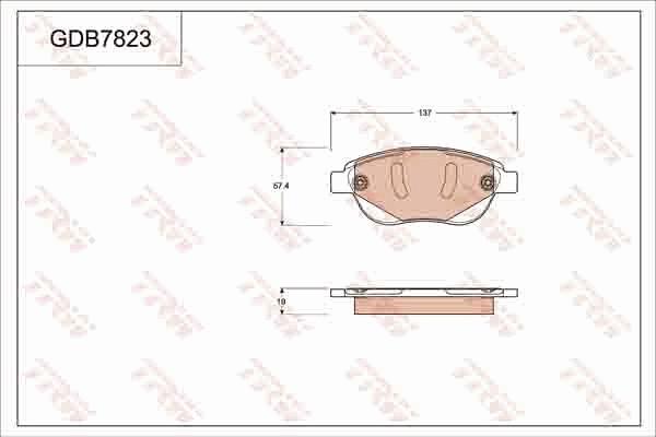 TRW GDB7823 - Kit de plaquettes de frein, frein à disque cwaw.fr