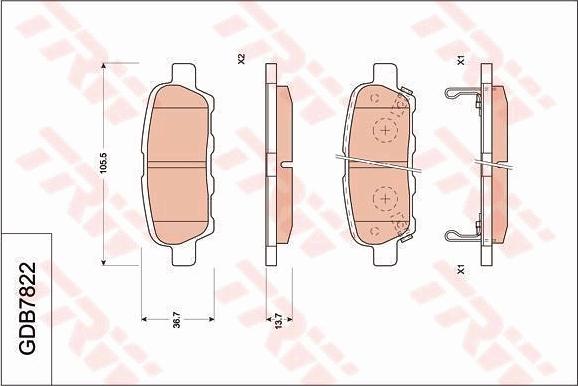 TRW GDB7822DT - Kit de plaquettes de frein, frein à disque cwaw.fr