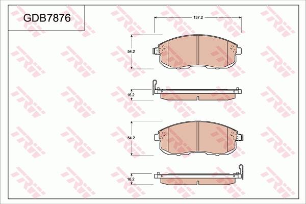 TRW GDB7876AT - Kit de plaquettes de frein, frein à disque cwaw.fr