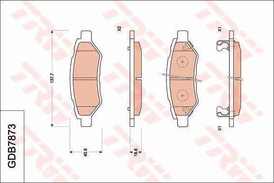 TRW GDB7873 - Kit de plaquettes de frein, frein à disque cwaw.fr