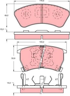 TRW GDB735 - Kit de plaquettes de frein, frein à disque cwaw.fr