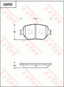 TRW GDB7230 - Kit de plaquettes de frein, frein à disque cwaw.fr