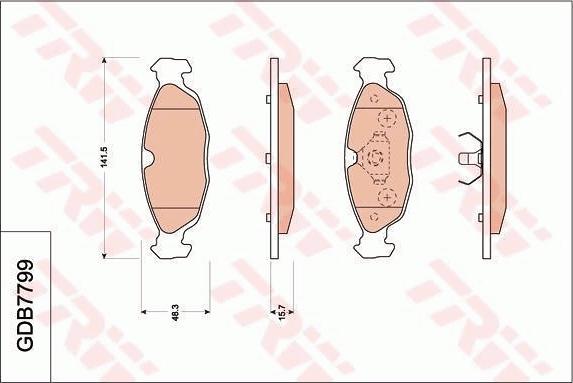 TRW GDB7799 - Kit de plaquettes de frein, frein à disque cwaw.fr