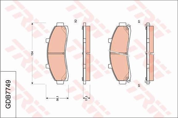 TRW GDB7749 - Kit de plaquettes de frein, frein à disque cwaw.fr