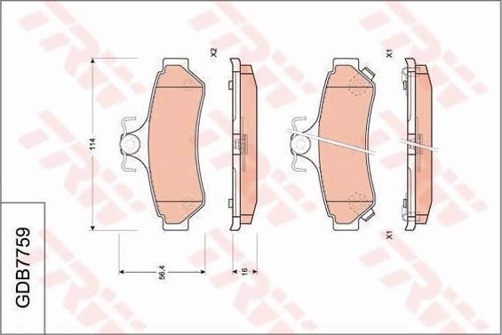 TRW GDB7759DT - Kit de plaquettes de frein, frein à disque cwaw.fr