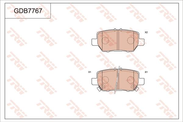 TRW GDB7767 - Kit de plaquettes de frein, frein à disque cwaw.fr