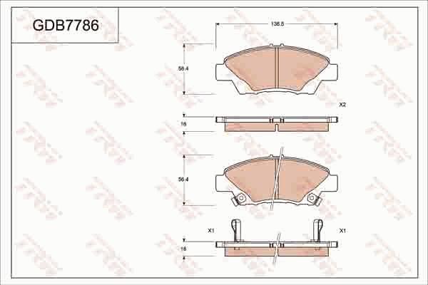 TRW GDB7786AT - Kit de plaquettes de frein, frein à disque cwaw.fr