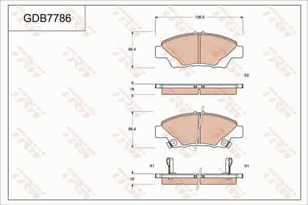 TRW GDB7786 - Kit de plaquettes de frein, frein à disque cwaw.fr