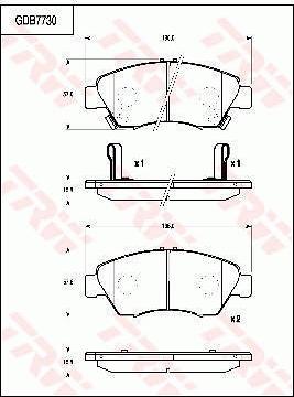 TRW GDB7730 - Kit de plaquettes de frein, frein à disque cwaw.fr